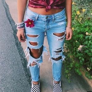 MACHINE Distressed & Ripped Jeans